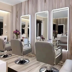 OEM Standing and Wall Mount Beauty Antique Granite Top Dressing Table LED Light Salon Mirrors
