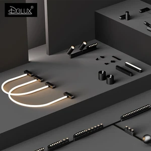 New Design Magnetic Track Light 24V Surface Recessed Pendant LED Spot Light Magnetic Track Rail Magnetic Track Lighting System