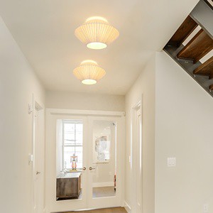 Modern Home Decoration Fabric Ceiling Lamp Living Room Hallway Bedroom Fancy Ceiling Light E27 Light Bulb Natural Fabric Lamps
