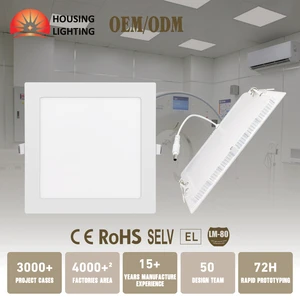 CCT Dimmable LED Panel Lamp, 6W/12W/18W/24W Selectable, Square Embedded White Fixture, Custom Design Available