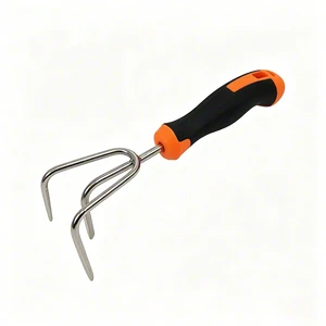 3 Tines Industrial Stainless Steel Hand Cultivator Mini Garden Claw Rake Loosening Soil Weeding Planting Lightweight Durable