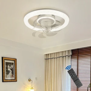 LOSO High Quality Living Room White Dc All Copper Motor Dimmable 33W 7 Blades 6 Speeds Remote Control LED Ceiling Fan Lights