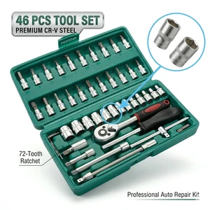 PEIFENG Machine Vehicle Repair Hand Tools Kit Chrome Vanadium Steel Combination Wrenches Tool Box Set Hard Case-OEM Customizable