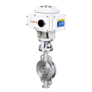 Electric Wafer Type Butterfly Valve All Stainless Steel Hard Seal Firefighting Industrial Corrosion-Resistant