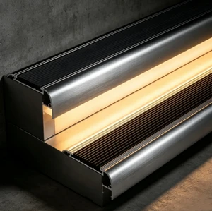 6000 Series Non Slip LED Heat Sink Aluminum T-Profile Channel For Stair Walkway
