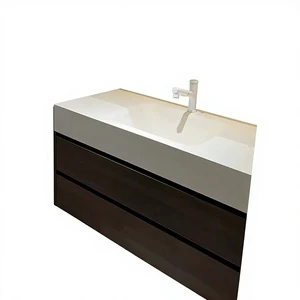 Middle Ancient Style Rock Plate Hot Bending Integrated Basin Bathroom Combination For Toilet Wash Basin Wall-Mounted Mirror