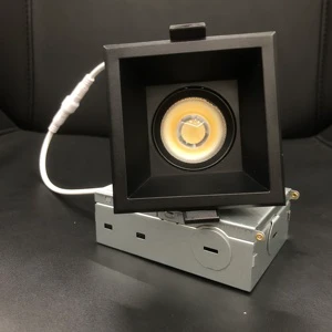 ETL ES FCC LED Commercial Downlight Aluminum Modern Cut Out80mm 27k-50k 100-130V 12W Beam Angles 13/24/38/60D CRI90 square