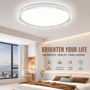 Easy to Install Ultra Slim 80W LED Ceiling Light 3 Color Dimmable LED Bulbs for Home DIY Renovation Bedroom Living Room Lighting
