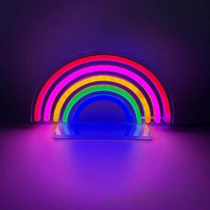 Wholesale Bedroom Decorative Beside Lights Creative Small Night Lamp Led Neon rainbow Light