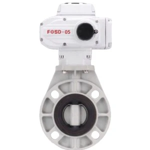 National Standard CPVC Electric Butterfly Valve PTFE Lining Normal Temperature Soft-Sealed For Water Pipe Applications