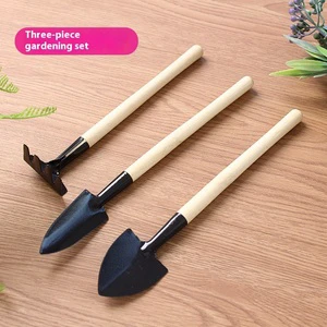 B2120 Household Mini Garden Tool Set Three-Piece Iron Shovel Rake and Spade Multi-Function Trowel for Plant Loosening
