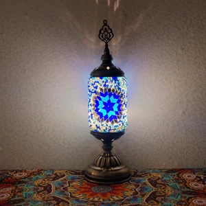 Tube-shaped Turkish Glass Desk Lamp Moroccan Mosaic Table Lamp