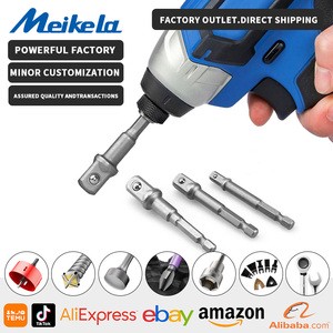 3PCS Drill Bit Adapter with Bit Holder, Sizes 1/4 3/8 1/2