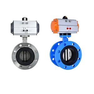 Ductile Iron Soft-Seal Butterfly Valve Stainless Steel Flange Butterfly Valve D641X-16Q Pneumatic Flange butterfly Valve