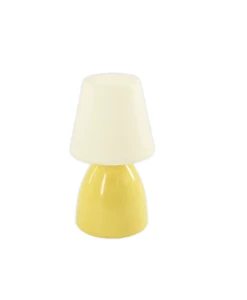 Warm Papaya Yellow Small Table Lamp Non-Removable Shade Contemporary Design with Sensor Control for Living Room Office Bedside