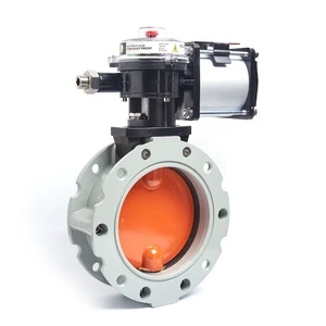 Xinghuo DN100-600 Pneumatic Dust Butterfly Valve Single Double Flange Aluminum Alloy Water Normal Temperature Butterfly Valve