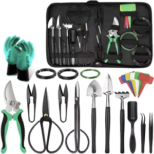 24Pcs Stainless Steel Gardening Tools Set, Bonsai Tool Kit for Planting, Pruning, Shaping, Garden Hand Tools Accessories