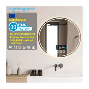 Hot Sale IP44 IP65 Circle Smart Mirror Anti-Fog Round Led Mirror Adjustable Illuminated Bathroom Vanity Mirror With Led Light