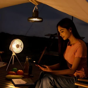 Light Camping Lamp and Fan Large Oscillating Flexible Portable Rechargeable Tripod Camping Fan with Remote Control