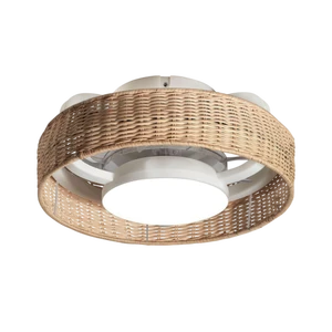 Coastal Style Ceiling Fan Light LED Warm White Surface Mounted Plastic Body 2700K for Living Room