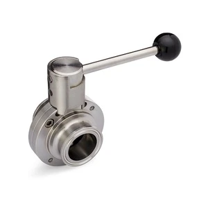 DKV 51 Mm SMS Butterfly Valve Food Grade Stainless Steel 304 316 Sanitary Manual Ss Butterfly Valve With Pull Handle