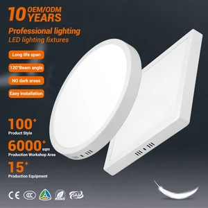 High Brightness Indoor Fixtures Round Surface Mounted 6w 12w 18w 24w Led Panel Light