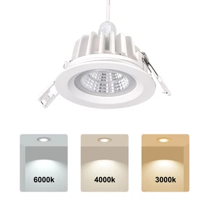 5 Years Warranty Waterproof Downlight White Aluminum IP65 Recessed COB Spotlight Cutout 75-80mm For Bathroom