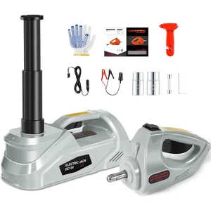 Electric Car Jack 5T12V Hydraulic Car Jack Lift with Impact Wrench Built in Safety Hammer and LED Light for SUV MPV Sedan Truck