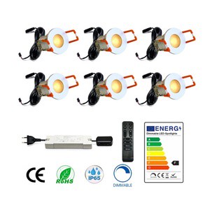 Mini Downlight 6pcs light for Veranda Garden Terrace Roofs and Outdoor with Remote Control 12V DC Waterproof Dimmable