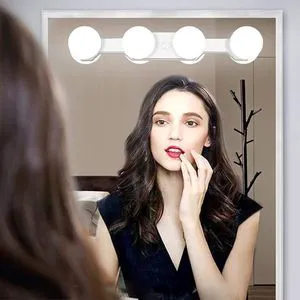 New Cordless Bathroom Makeup Dressing LED Vanity Mirror Light Rechargeable Mirror Lamp with Suction Cup