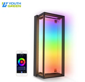 Color Changing Smart Outdoor Wall Sconce Tuya WIFI RGB Up Down Exterior Wall Lamp
