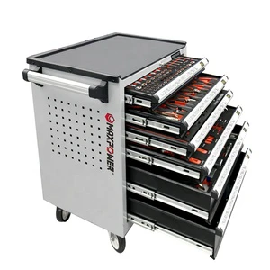 MAXPOWER 368pcs Workshop Garage 6 Drawers Automotive Roller Cabinet Car Maintenance Tools