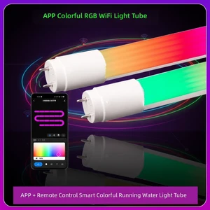 Smart WiFi RGB LED Tube Light APP Control Colorful Running Water Effect LED Light Tube