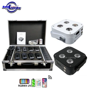 Bothlighting 8pcs Case IR4 Mini Battery Wireless Backdrop RGBWA+UV Wedding Party Dj Lights Stage Par Wireless Uplights