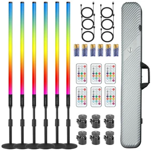 USA Warehouse 6Pack TL-130Plus 4ft RGB LED Mood Tube Light Bar Stick Stand for Wedding Party Dance DJ Setup Stage Lighting