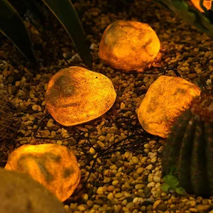 Home Park Garden Balcony Decoration Layout Waterproof Atmosphere Lamp Solar Outdoor Light Simulation Stone String Light