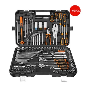 OEM/ODM 146pc Mechanics Tool Kit Complete Socket Set Hard Case Professional Automotive Workshop Auto Body Repair Hand Tools
