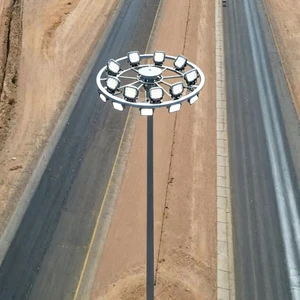 High Mast Lighting Pole for Large Area Outdoor Lighting Steel High Mast Pole With Hot Dip Galvanized Surface