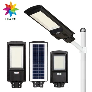 HUAPAI Brightest Light Control IP65 ABS Streetlight 500 1000 W All in One Integrated Solar Led Street Lamp