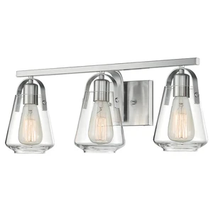 Modern Home Decor Creative Makeup Mirror Wall Lights Bath Vanity Lamps Glass Shade Sconces Brushed Nickel Fixture 3 Wall Lamp
