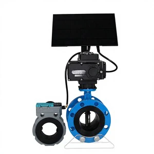 Customized DN50 PTFE Solar-Powered Electric Butterfly Valve with Flow Speed Control for Water Media