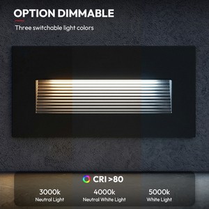 Professional IP65 Embedded 3W Aluminum Long Strip White Black Garden Light Modern Wall Lamp Foot Led Step Light