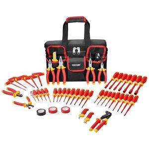 50 Piece Insulated Screwdriver Set 1000V Electrician Tool Kit with Storage Bag Model D0100X325LP