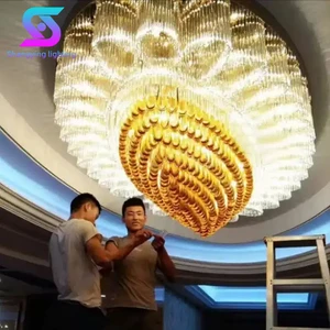 Modern Luxury Crystal Chandelier Ceiling Lamp Custom LED Design Adjustable Color Temp 2700-6000K 5-Year Warranty Banquet Halls