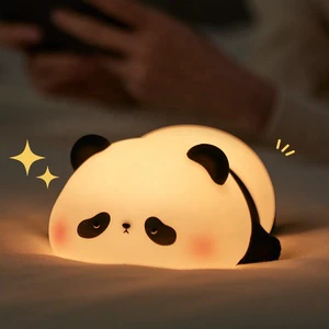 Wholesale Hot Sale New Design Silicone Night Light Cartoon Animal LED Bedside Lamp With Color-Changing Feature Mini Size Panda