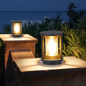 Exquisite Aluminum Outdoor Pillar Lights for Courtyards Gardens Chinese Style Round/Square Design IP55 Protection Community Gate