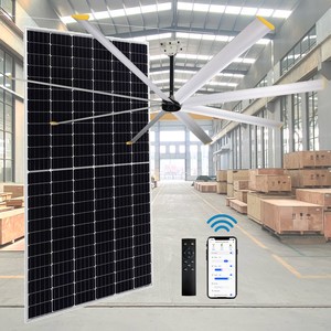 3m Solar Powered HVLS Ceiling Fan With Solar Panel Large Industrial HVLS Ceiling Fan For Warehouse Factory Farm Big Cooling Fan