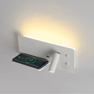 ZEROUNO-Lighting Design Hotel Bedside Headboard Wall Mounted Reading Lamp With USB Charging And Wireless Charging Function