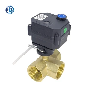 Wholesale Intelligent Motor-driven Actuator-operated Ball Valves Horizontal Three-way Brass Electric Ball Valve