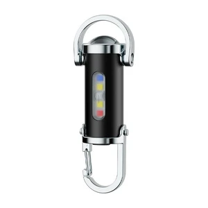 Plastic Rechargeable LED Mini Flashlight COB Flood and Spot Light Keychain Flashlight for Camping Running Hiking Work
